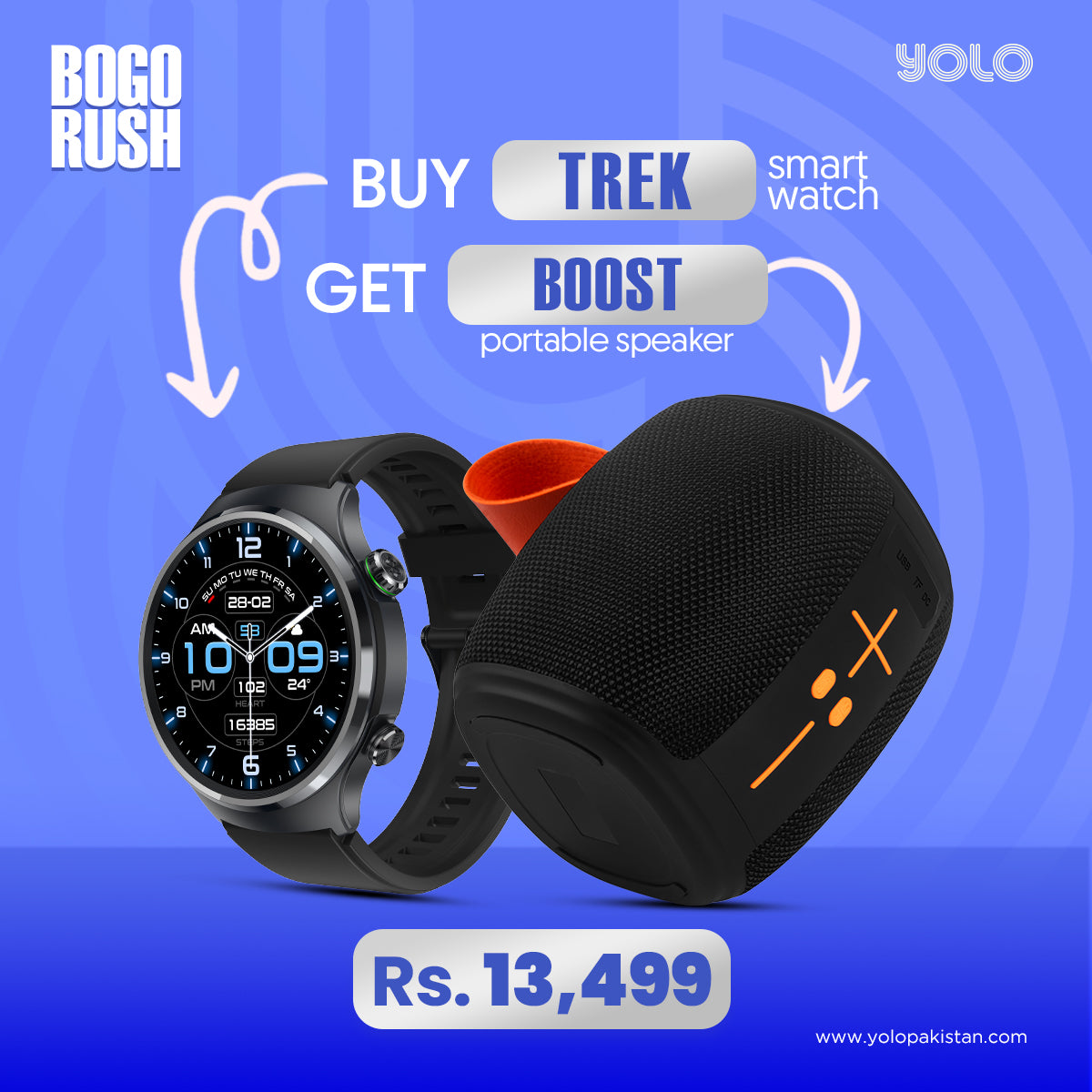 Trek Smartwatch - BOGO Offer: Free Boost Wireless Speaker