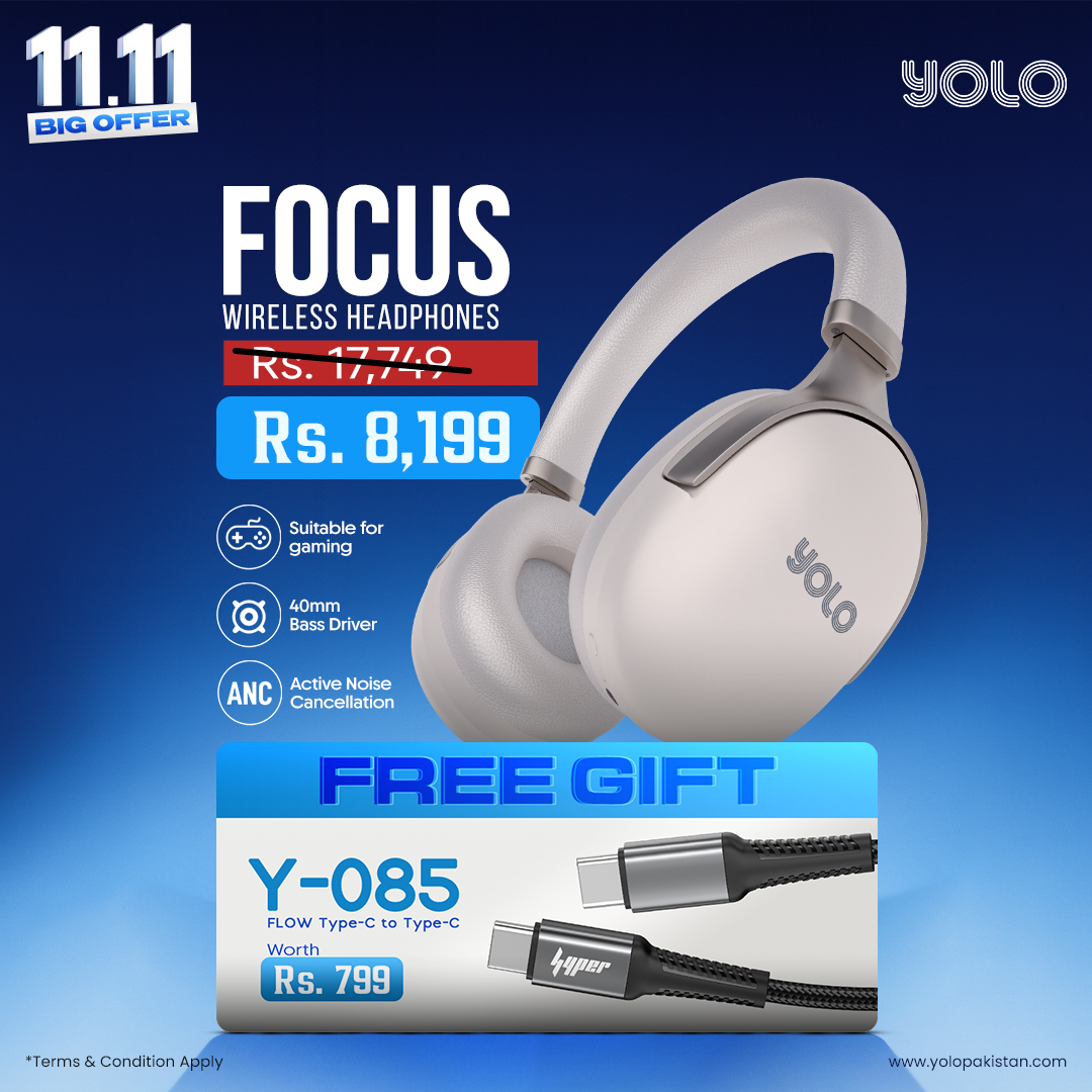 Focus Wireless Headphone (Free Gift: Y-085 Handsfree)