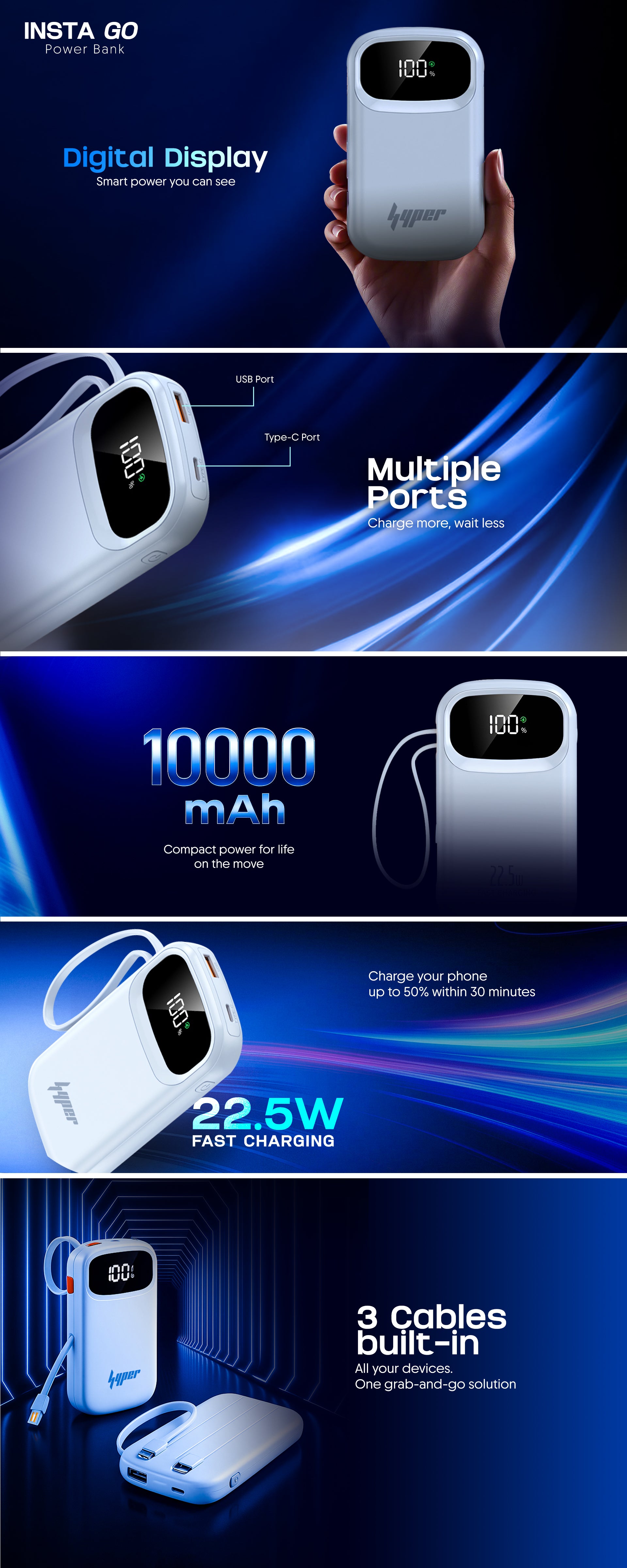 Yolo 22.5w Insta Go Powerbank 10000mah Xcessorieshub