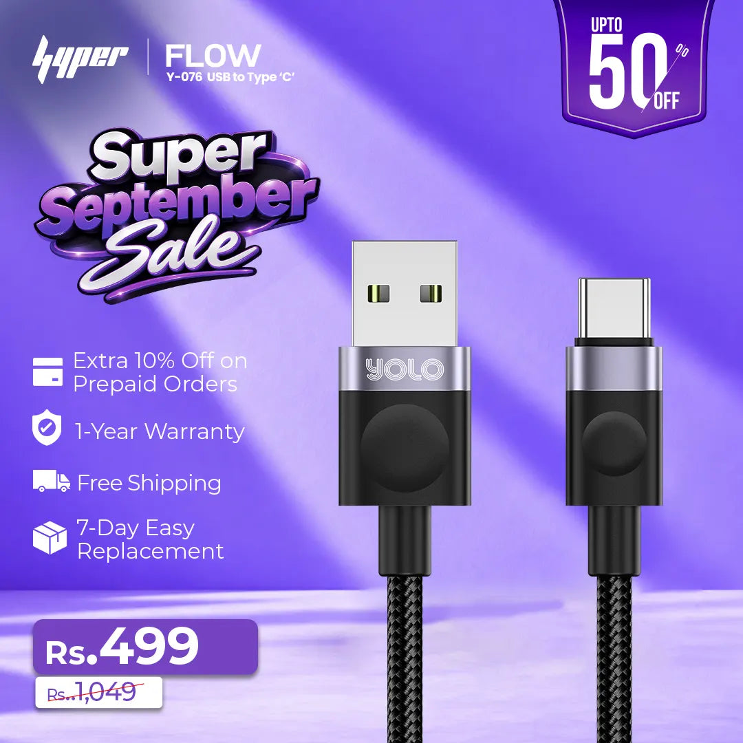 Flow USB to Type-C Fast Charging Cable (Y-076)