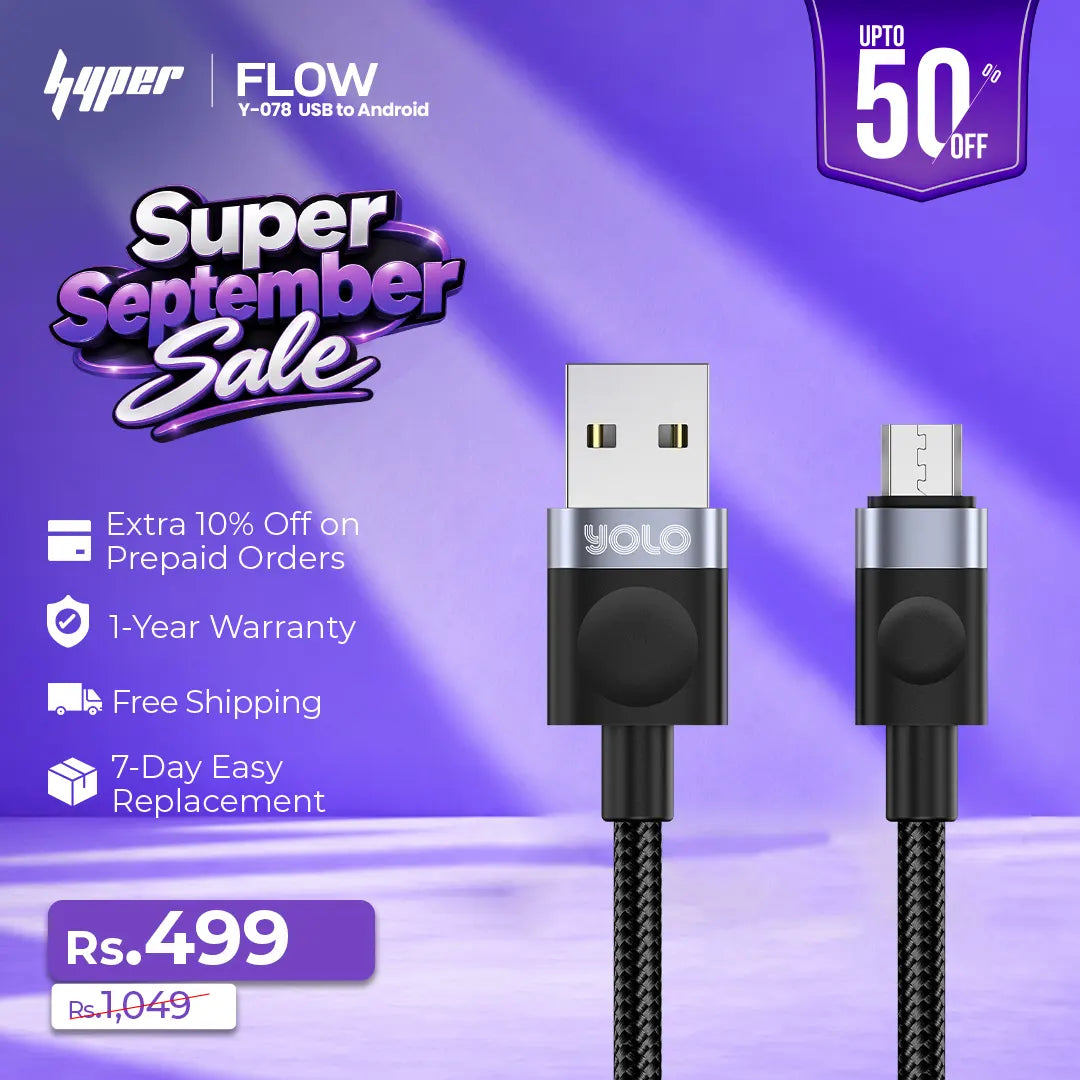 Flow USB to Micro-USB Fast Charging Cable (Y-078)