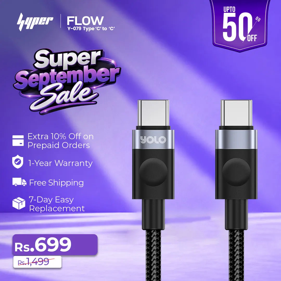 Flow Type-C to C Fast Charging Cable (Y-079)