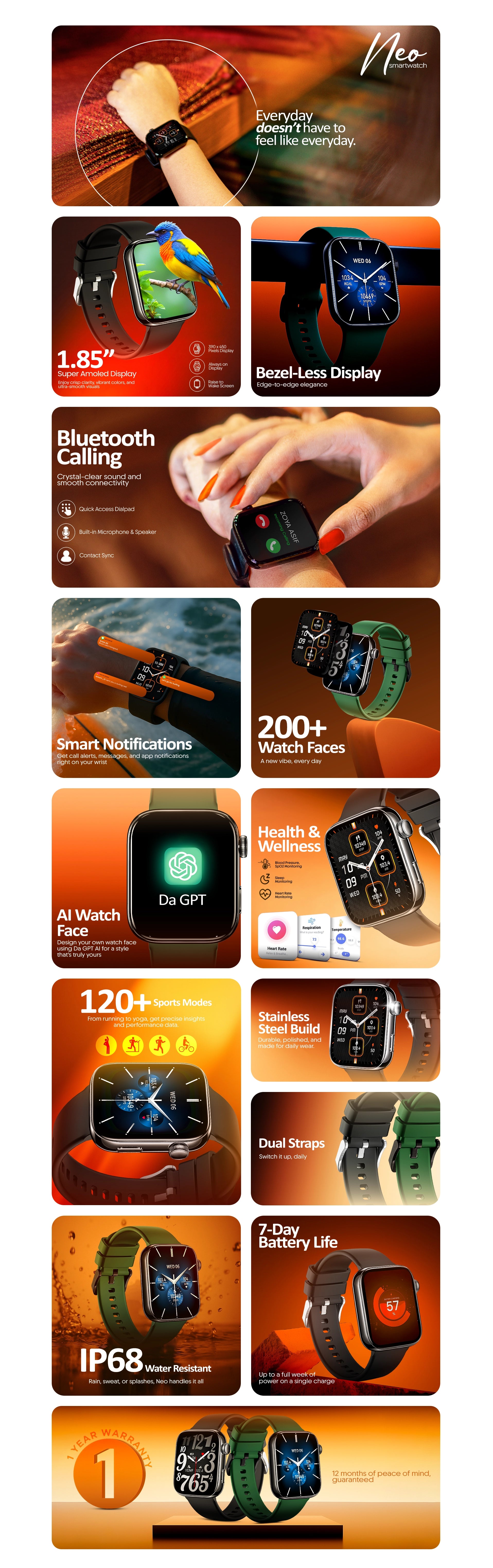 Yolo Neo Smart Watch | Slimmest Dial Yolo Neo Smart Watch | Slimmest Dial