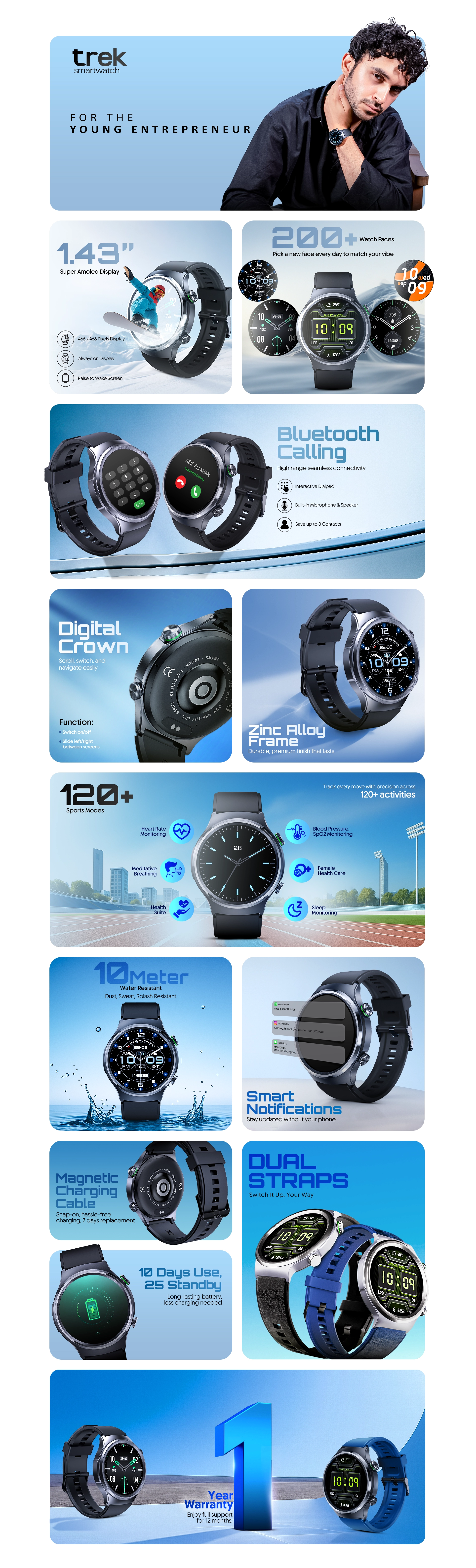 Yolo Trek Smart Watch | Best in Round Dial Yolo Trek Smart Watch | Best in Round Dial