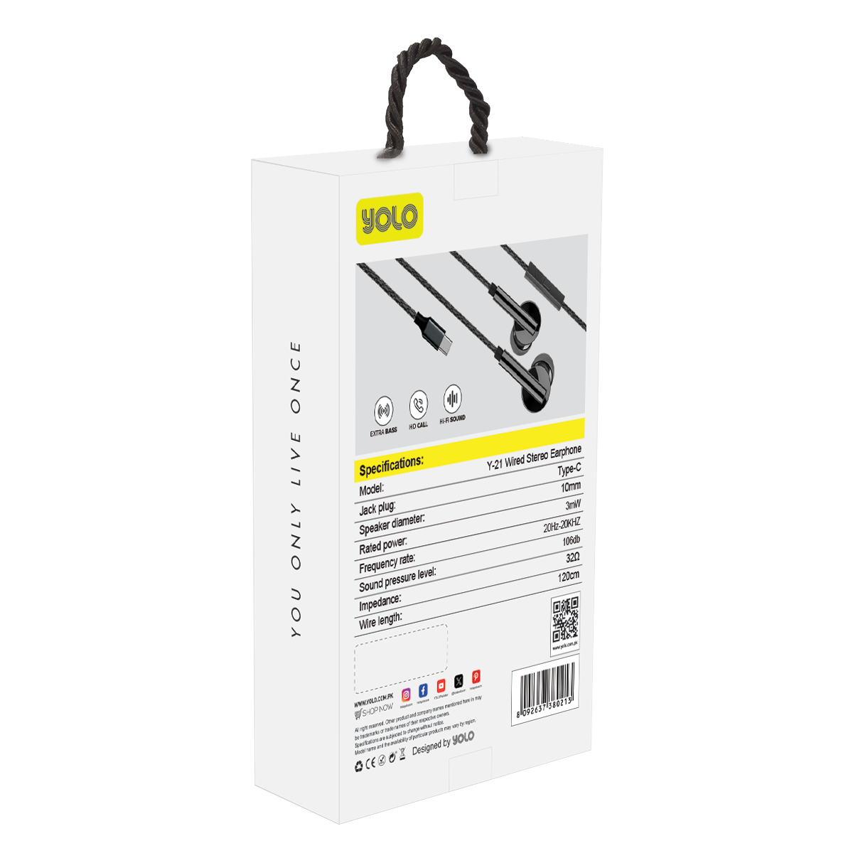 Yolo Type-C Stereo Handsfree (Y-21) handsfree in Pakistan
